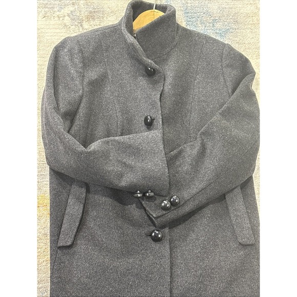 Johnathan Michael Jackets & Blazers - Vintage Jonathan Michael Women's Lambswool Herringbone Overcoat Gray Long Coat